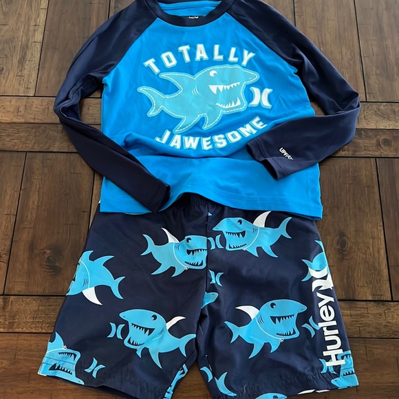 Hurley Swim Hurley Bathing Suit Rash Guard Spf 5 Set For Boys 4
